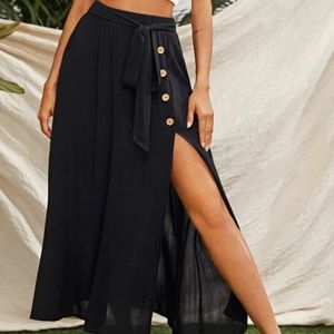 Shein Tie Waist Split Thigh Skirt